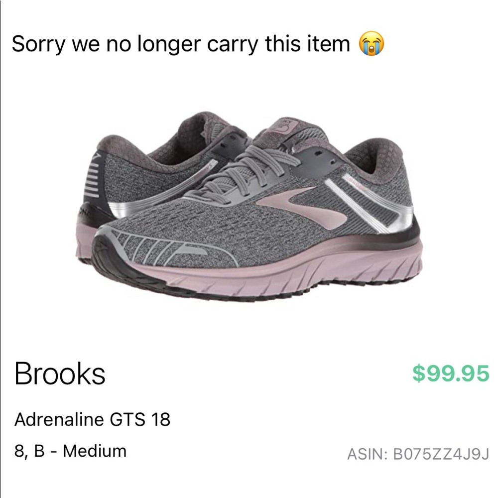 Brooks Adrenaline GTS 18 Size 8 EUC